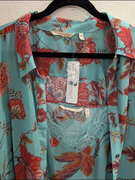 Soft Surroundings Blair Dress Maxi 2- piece Slip Duster Vacation Cruise - Picture 10 of 13